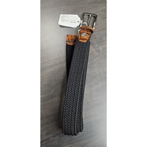 Pebble Beach Men's Braided Stretch Golf Belt Genuine Leather End Tabs New Sz 38